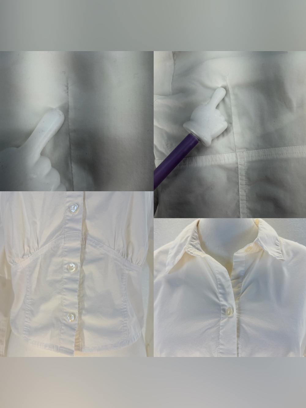 Abercrombie & Fitch White Corset Button Shirt Top Women's Medium - Picture 15 of 17